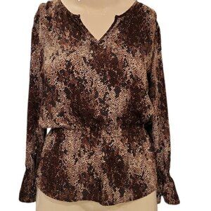 [Counterparts] Pattern V-neck Blouse - Size L